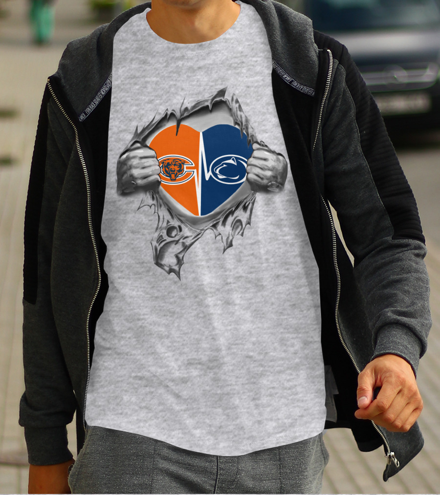 Chicago Bears Penn State Heart Fusion T-Shirt