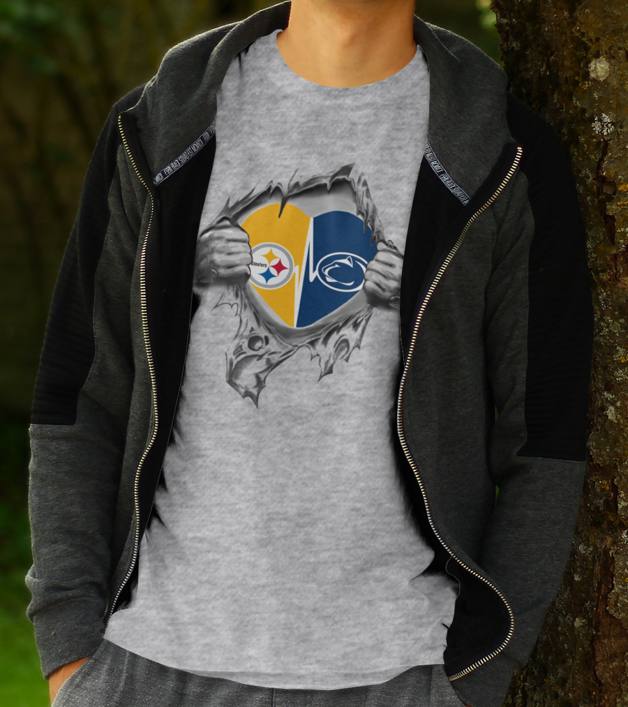 Steelers Penn State Heartbeat Pullover T-Shirt