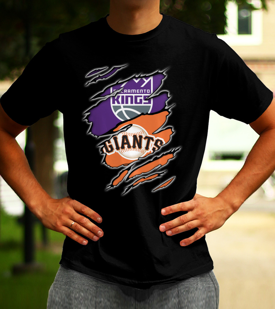 Sacramento Kings Giants Basketball Baseball Collaboration T-Shirt