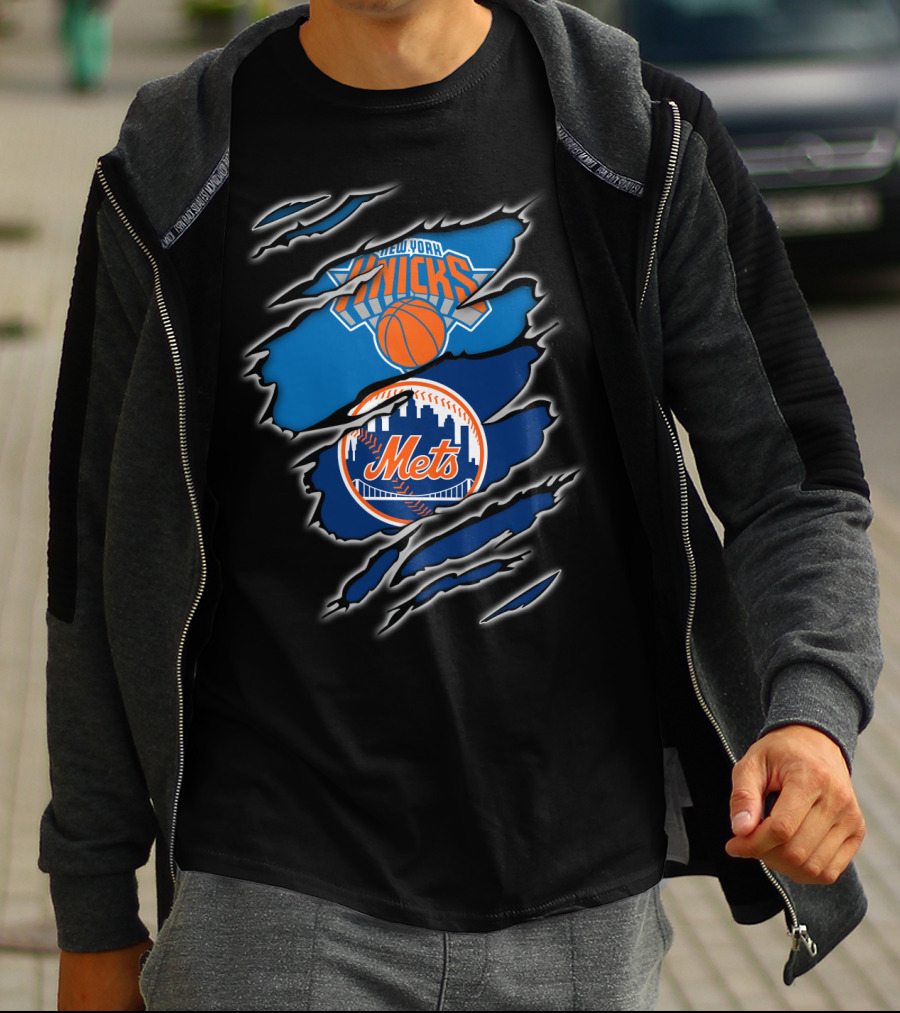 Knicks Mets New York Basketball Baseball Fan T-Shirt