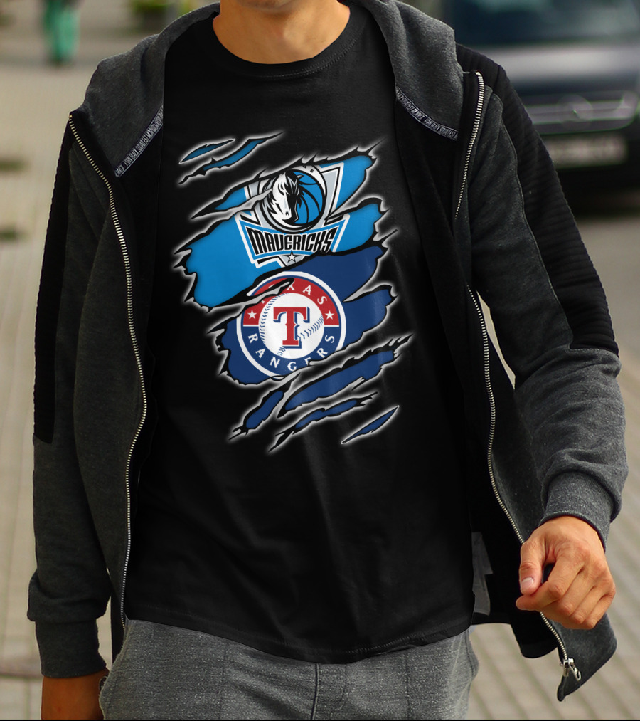 Mavericks Rangers Texas Rip Claw T-Shirt