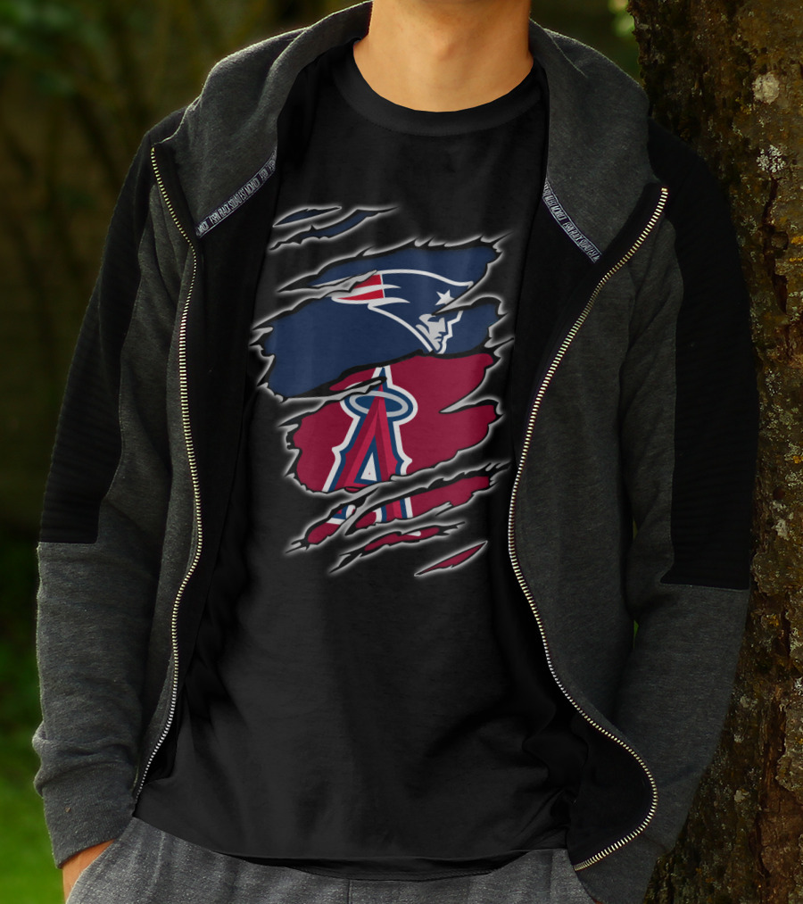 Patriots And Angels NFL MLB Mashup T-Shirt