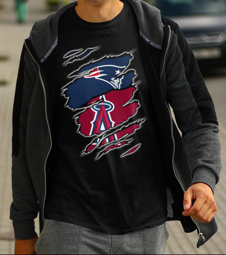 Patriots And Angels NFL MLB Mashup T-Shirt