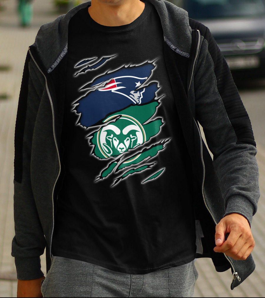 New England Patriots Colorado State Rams Claw T-Shirt