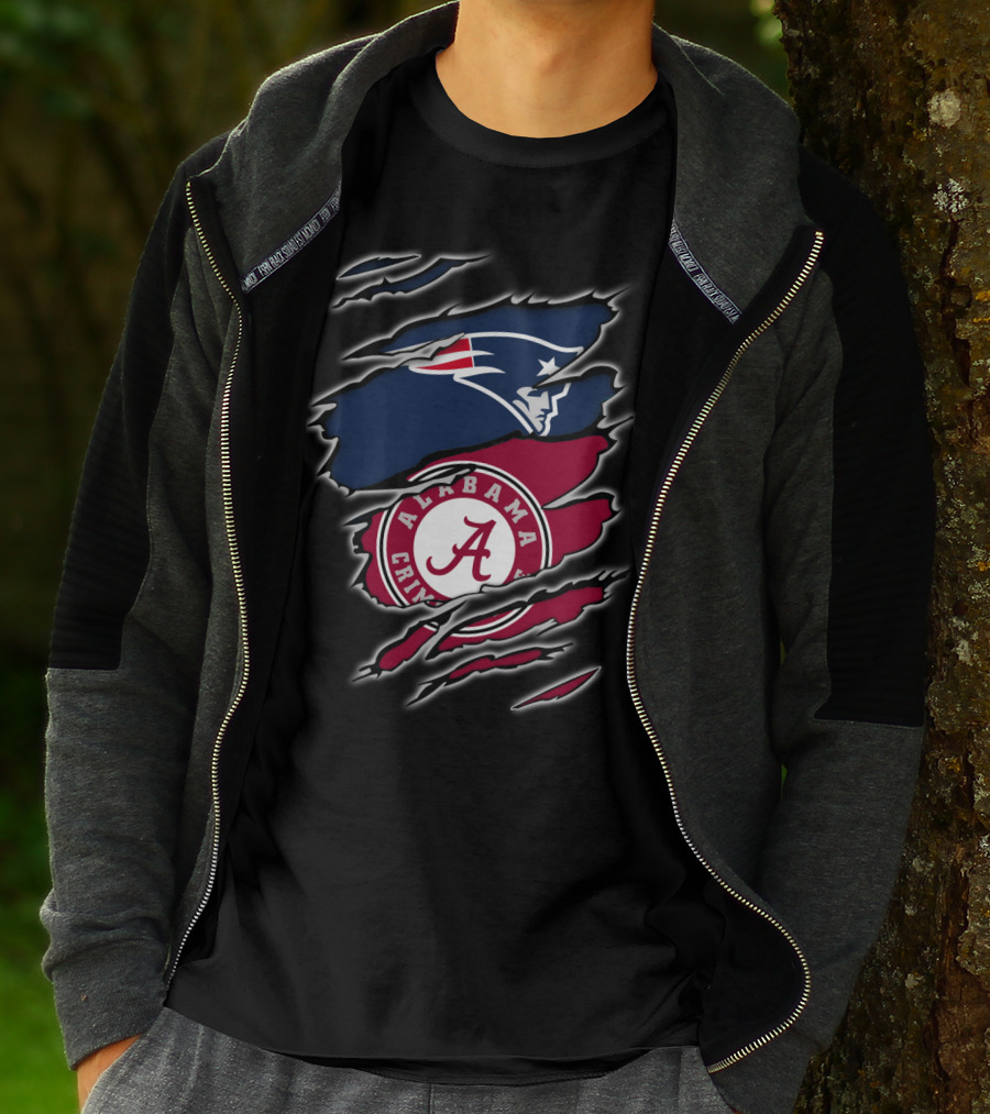 Patriots And Alabama Crimson Tide Fan Collaboration T-Shirt
