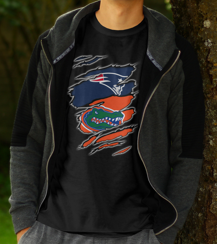 New England Patriots And Florida Gators Logo Collaboration T-Shirt