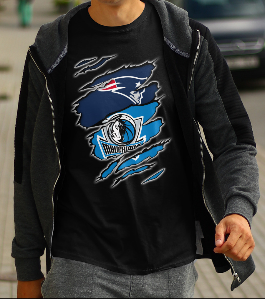Patriots And Mavericks NFL NBA Football Basketball Team T-Shirt