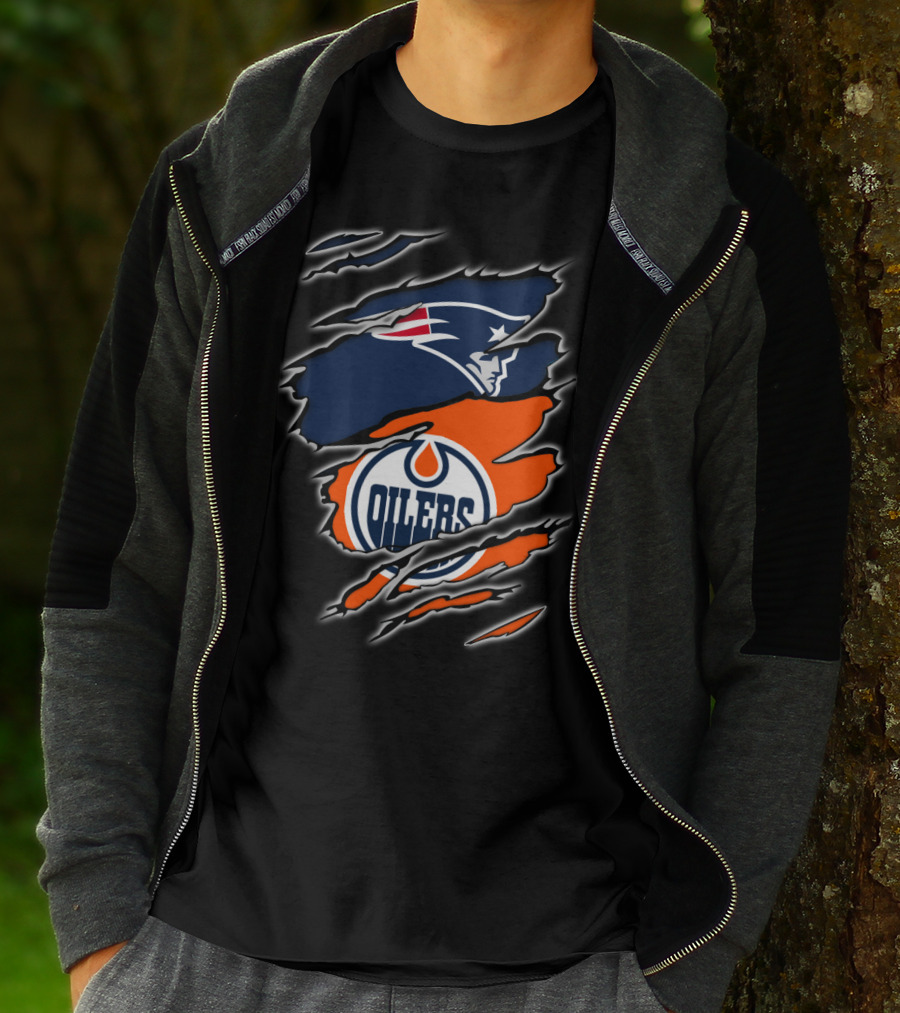 Patriots And Oilers Logo Mashup T-Shirt