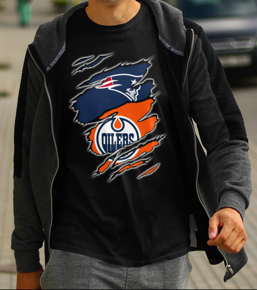 Patriots And Oilers Logo Mashup T-Shirt