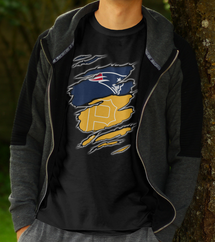 Patriots Logo And Pirates Monogram Fusion T-Shirt