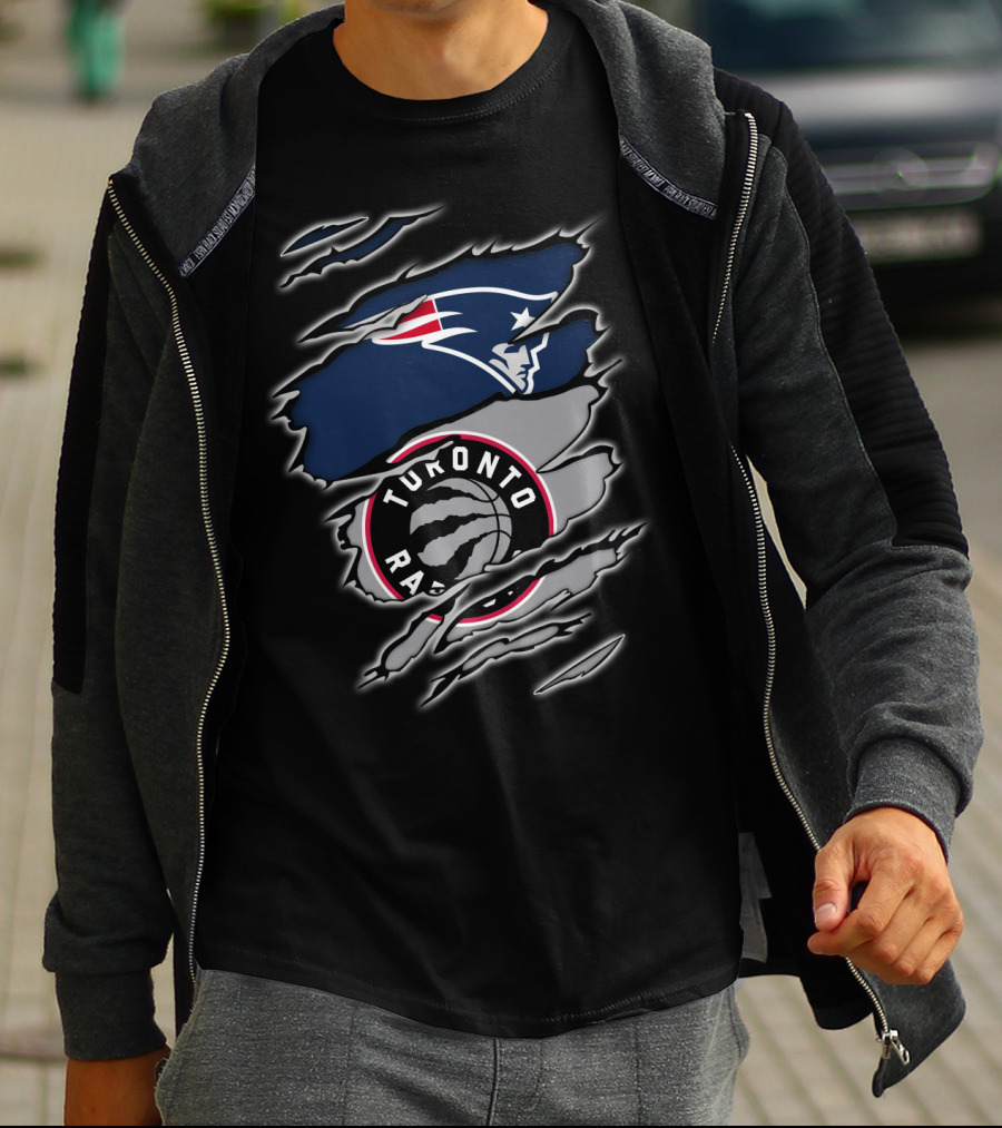 Patriots Face And Toronto Raptors Claw Marks T-Shirt