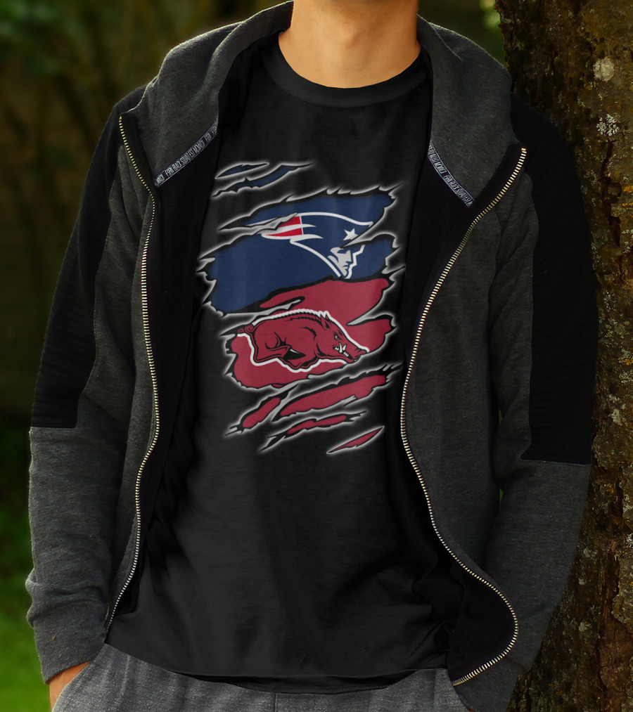 Patriots Razorbacks Ripped Clawmarks T-Shirt