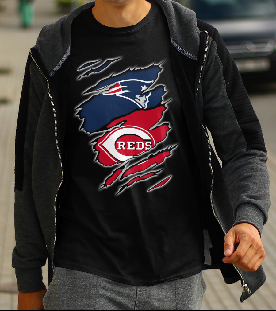 Patriots And Cincinnati Reds Fan Collaboration T-Shirt