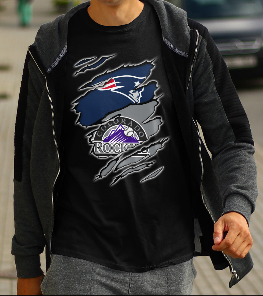 Patriots And Colorado Rockies Logo Mashup T-Shirt