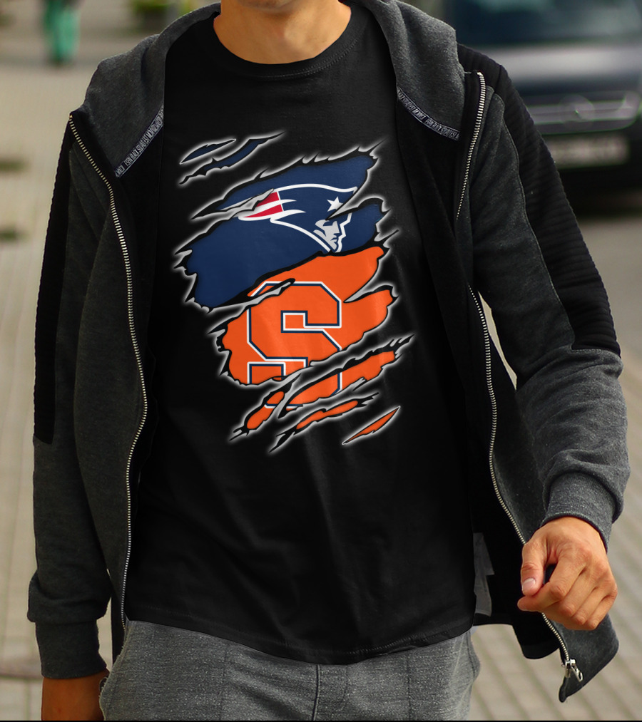Patriots And Syracuse Torn T-Shirt