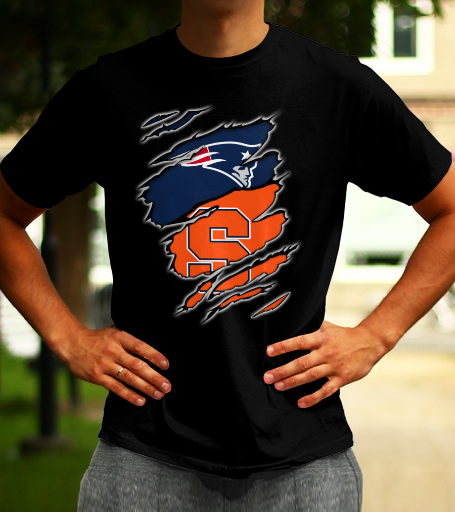Patriots And Syracuse Torn T-Shirt