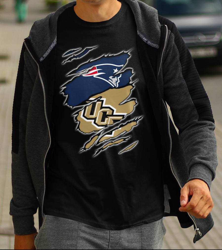 New England Patriots UCF Knights Crossover T-Shirt