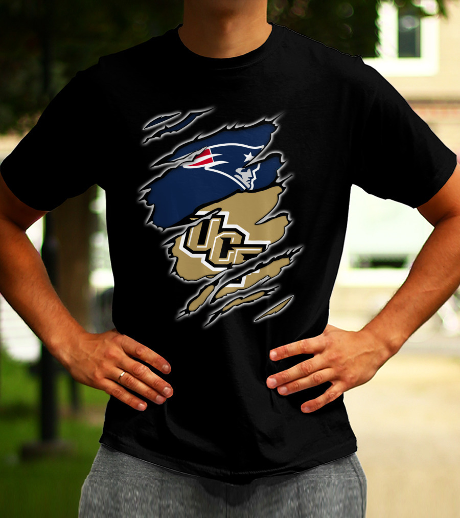 New England Patriots UCF Knights Crossover T-Shirt
