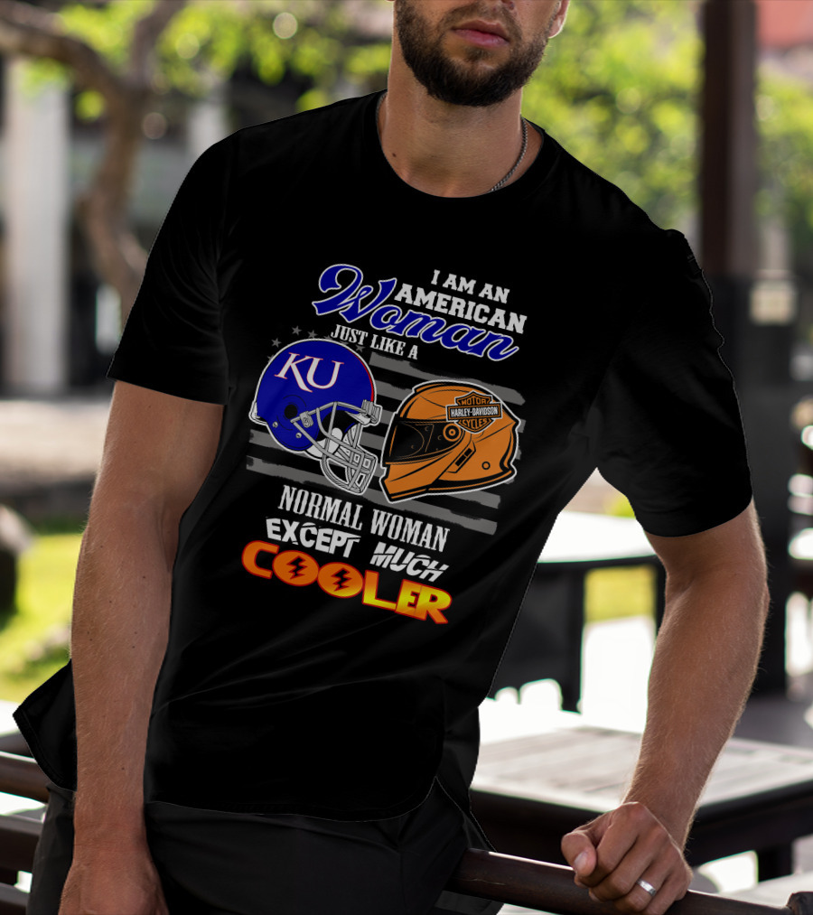 American Woman Ku Helmet Harley Davidson Cooler T-Shirt
