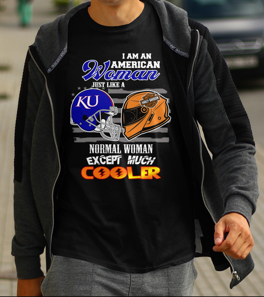 American Woman Ku Helmet Harley Davidson Cooler T-Shirt