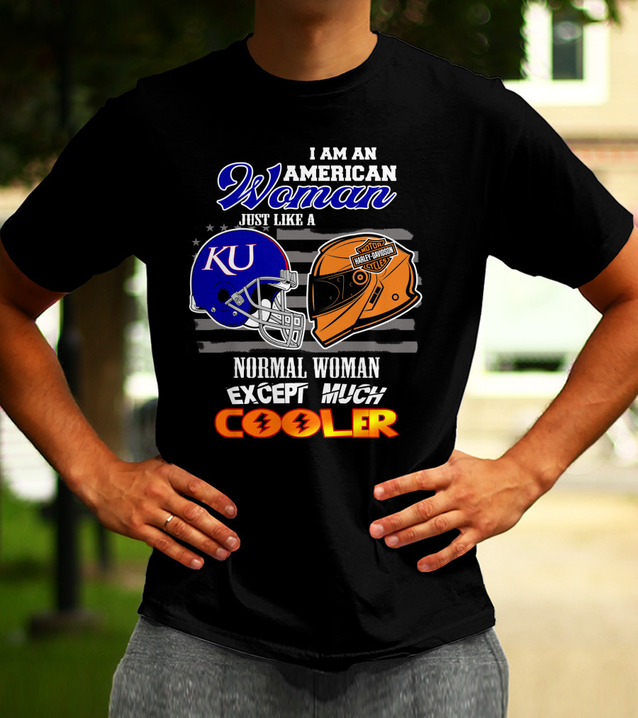 American Woman Ku Helmet Harley Davidson Cooler T-Shirt