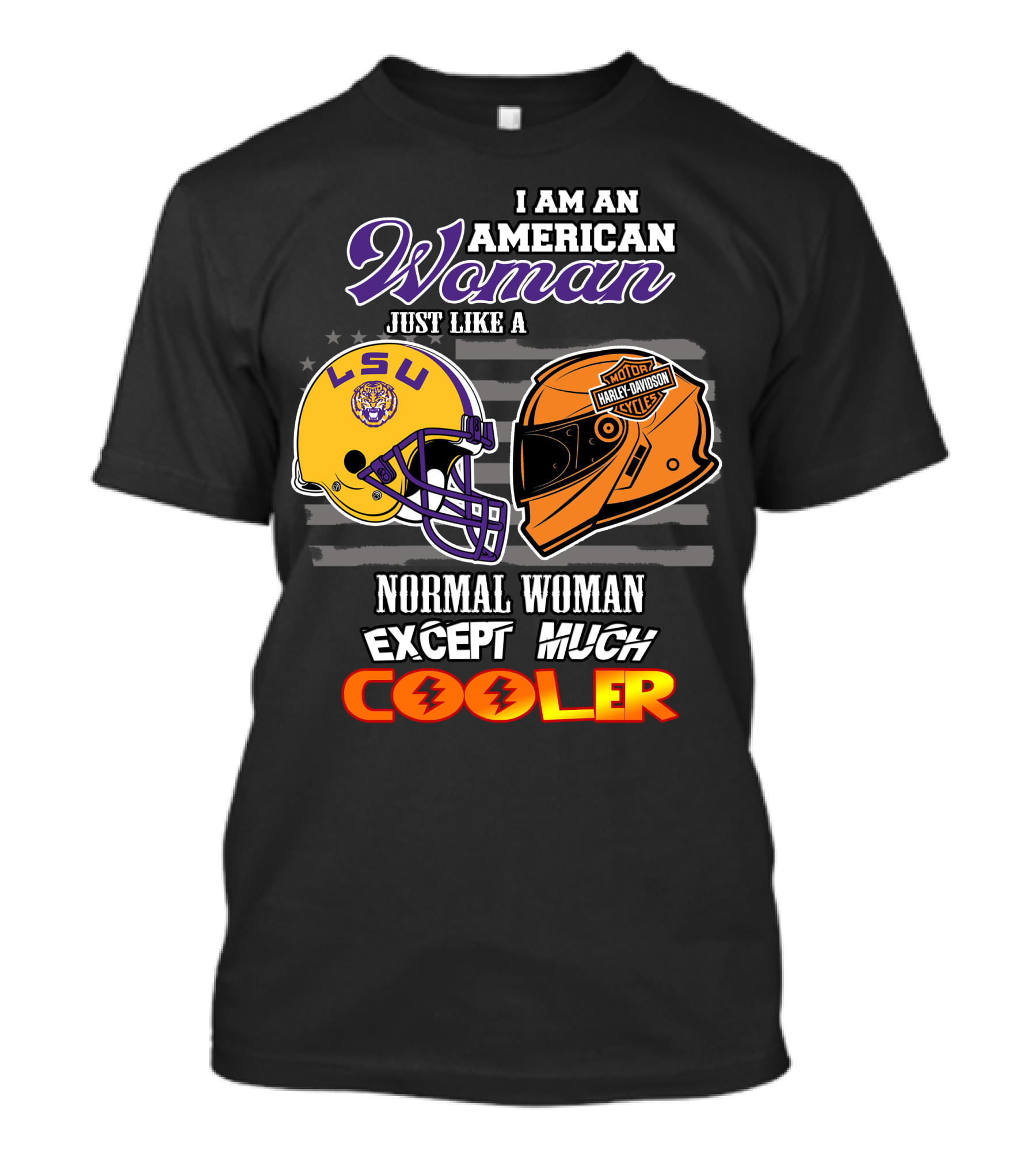 American Woman Lsu Tigers Harley Davidson Cooler T-Shirt