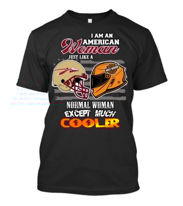 American Woman Harley Davidson Seminoles Helmet Cooler T-Shirt