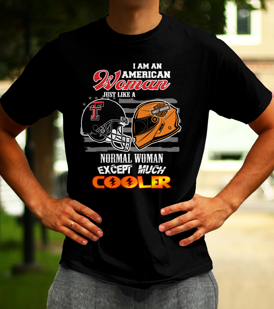 American Woman Texas Tech Harley Davidson Helmet Cooler T-Shirt