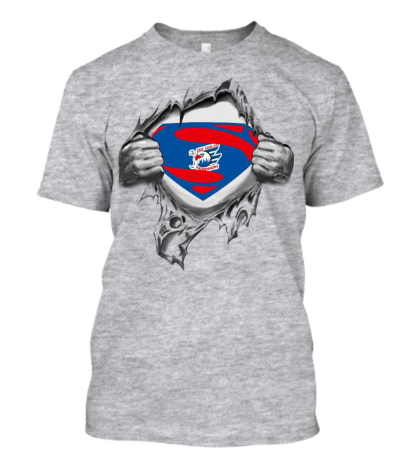 Adler Mannheim Superman Die Adler Logo Breaking Through Hands T-Shirt