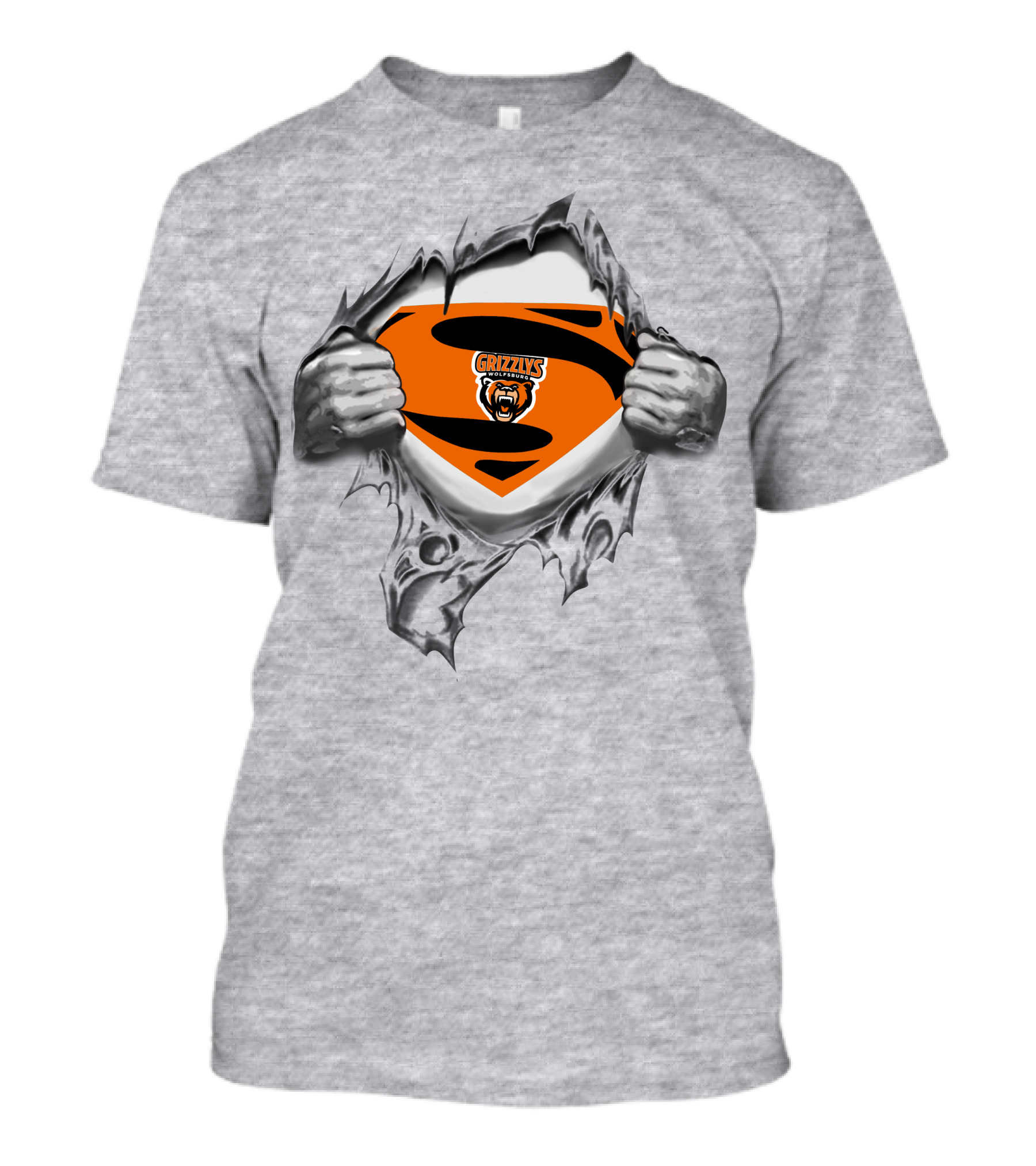 Grizzlys Wolfsburg Superman Logo Tear T-Shirt