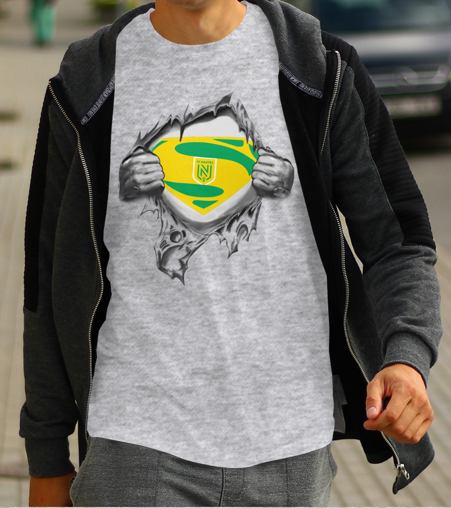 FC Nantes Super Man Emblem Tear Reveal T-Shirt