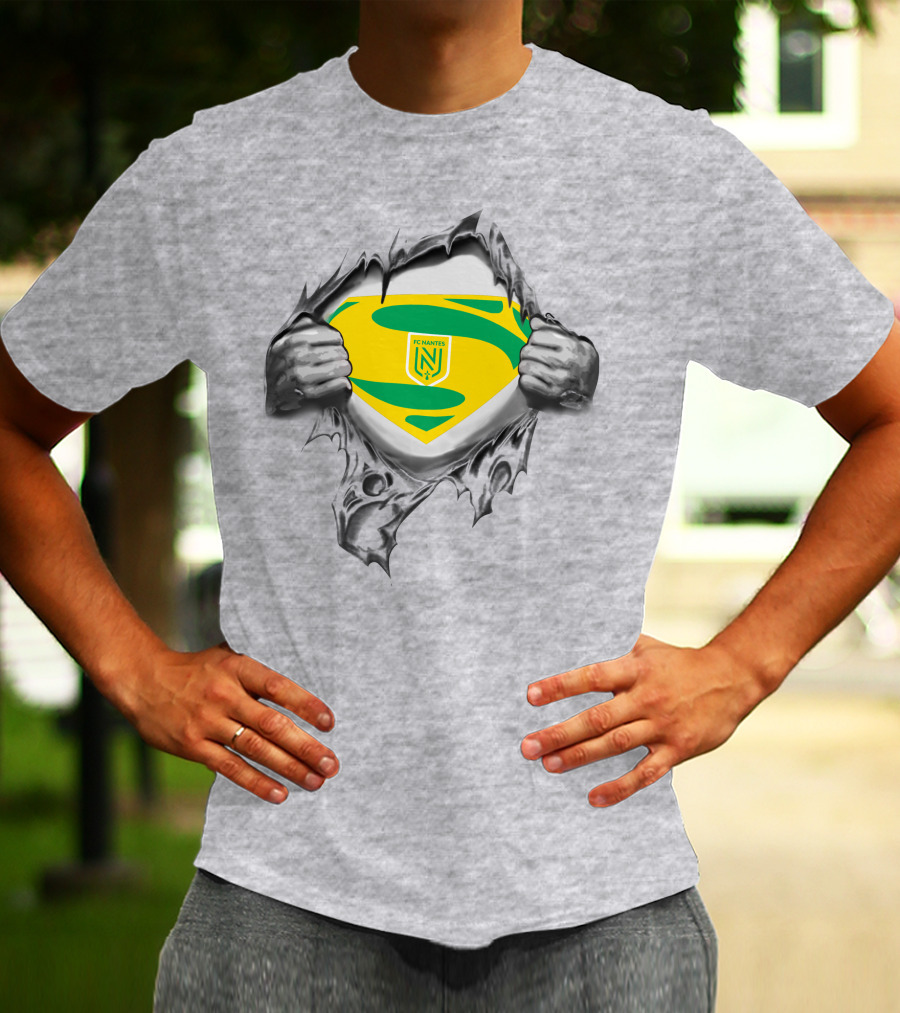 FC Nantes Super Man Emblem Tear Reveal T-Shirt