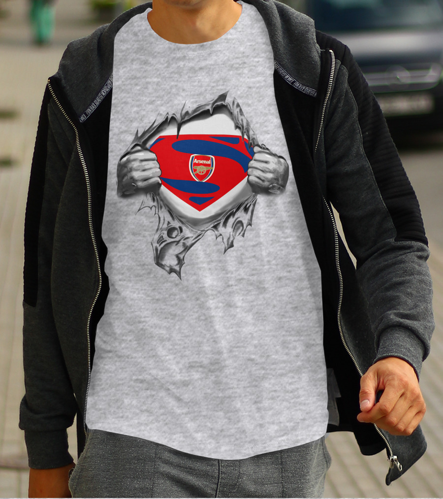 PL Arsenal FC Superman Logo Shield T-Shirt