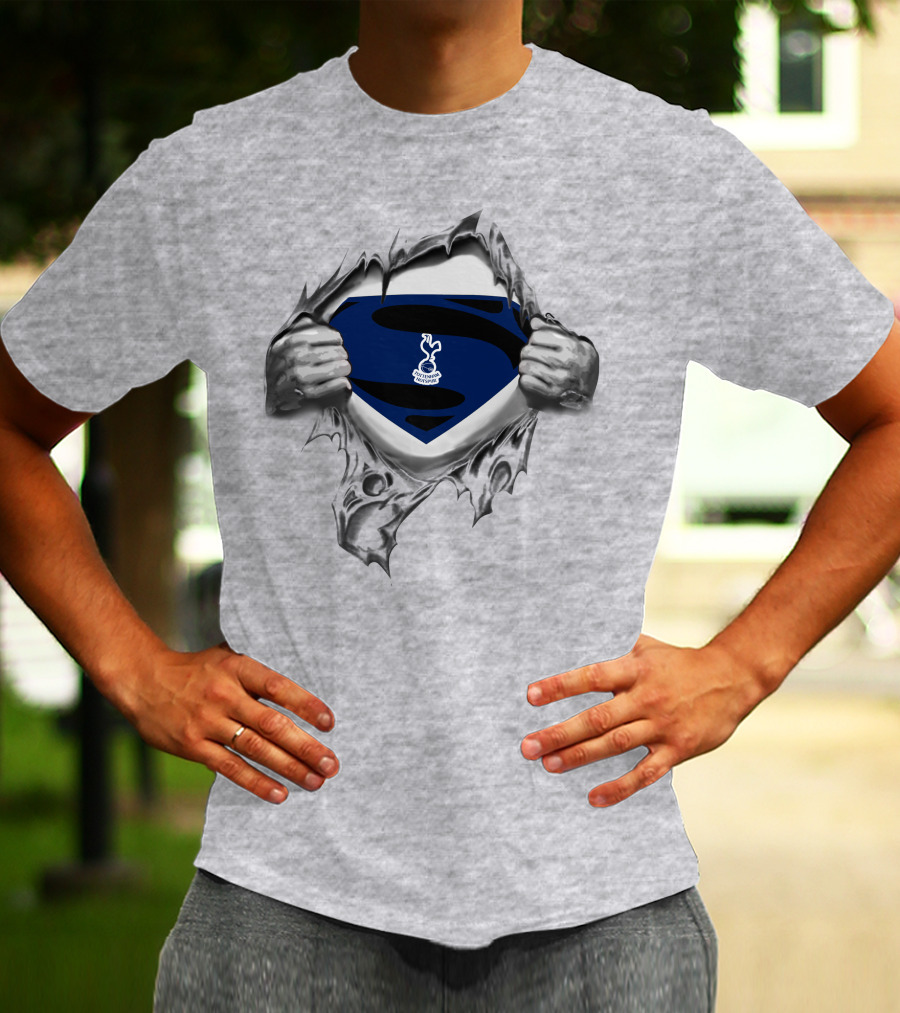Tottenham Hotspur Superman Emblem Ripped Chest T-Shirt