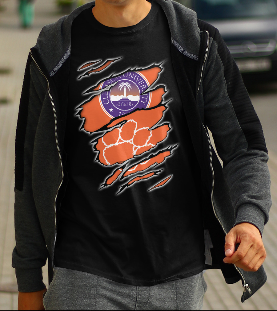 Clemson University South Carolina Paw Claw Marks T-Shirt