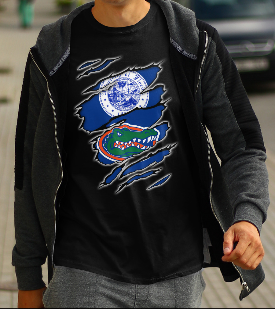 University Of Florida Gators Logo With New York Seal T-Shirt