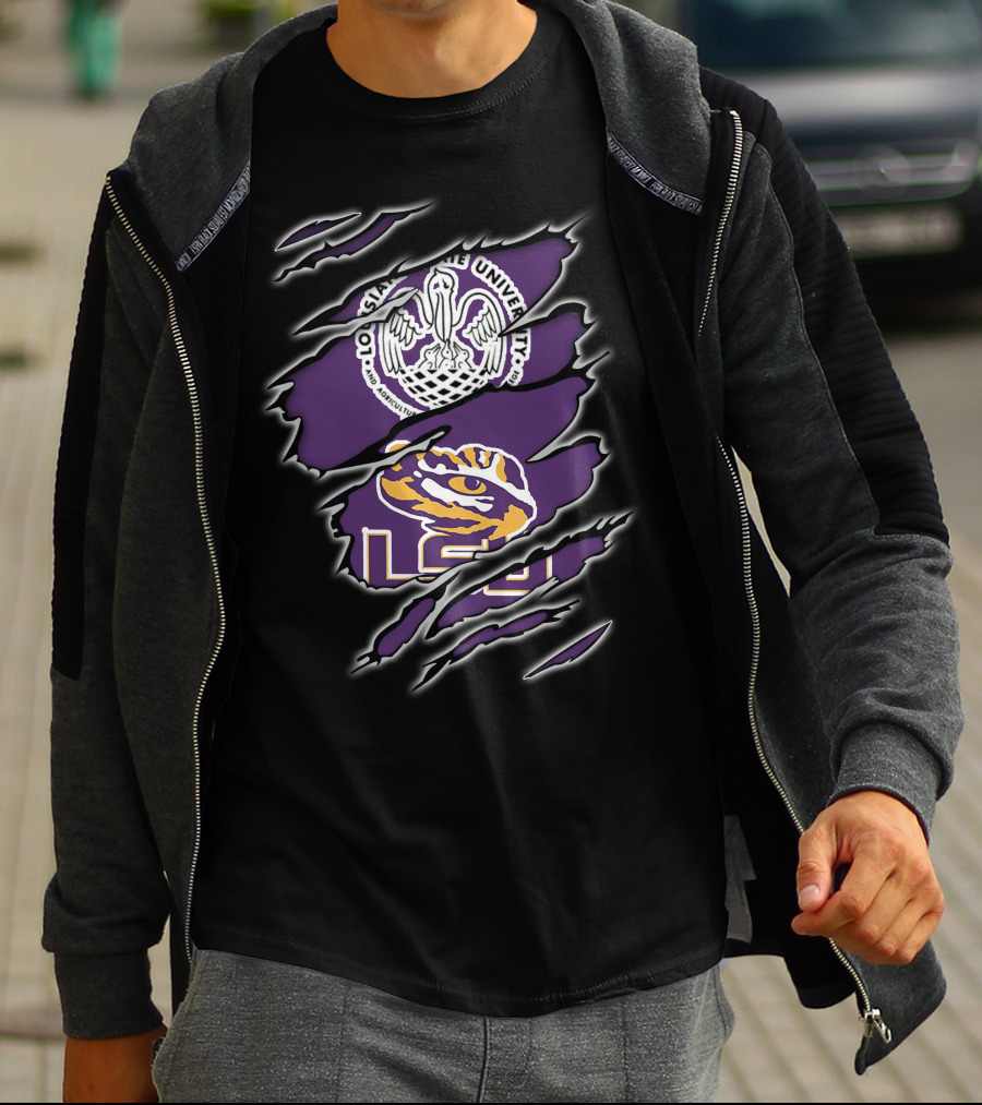 LSU Tigers Louisiana State University Logo Claw Marks T-Shirt