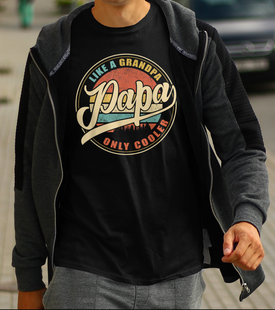 Vintage Papa Like A Grandpa Only Cooler T-Shirt