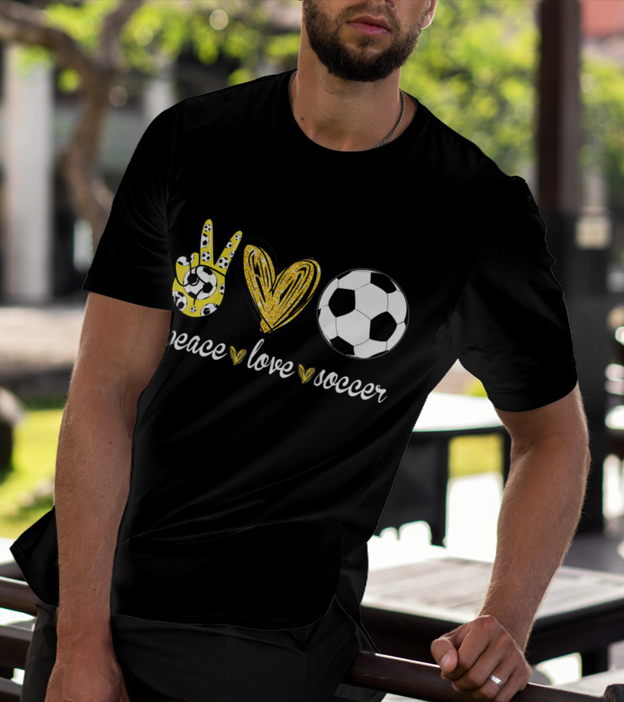 Peace Love Soccer Soccer Player Peace Love Soccer T-Shirt