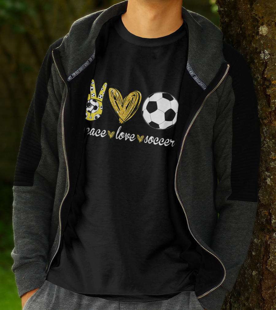 Peace Love Soccer Soccer Player Peace Love Soccer T-Shirt