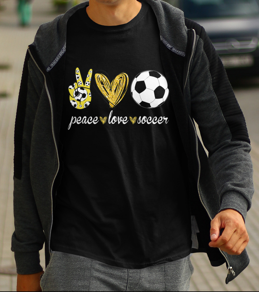 Peace Love Soccer Soccer Player Peace Love Soccer T-Shirt