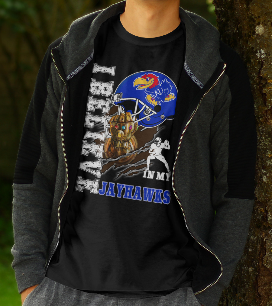 I Believe In My Jayhawks KU Fan Helmet Football Infinity Gauntlet T-Shirt