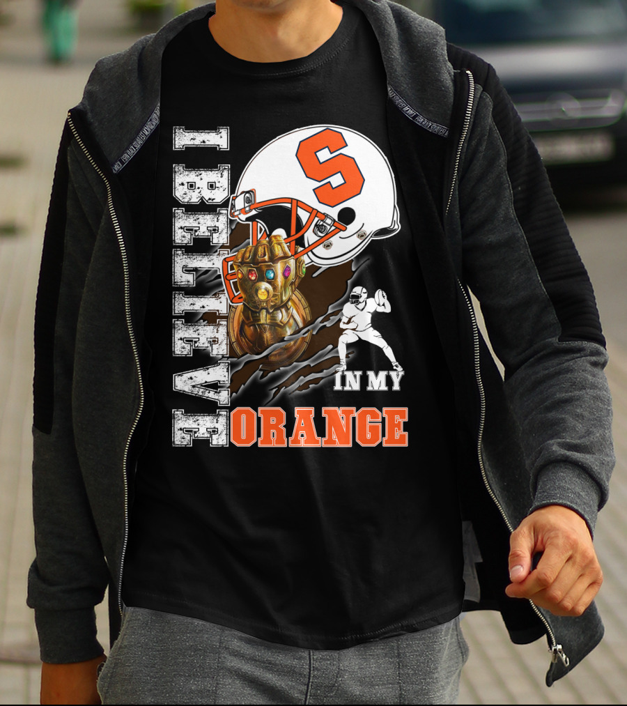 I Believe In My Orange Infinity Gauntlet Football S Helmet Fan T-Shirt