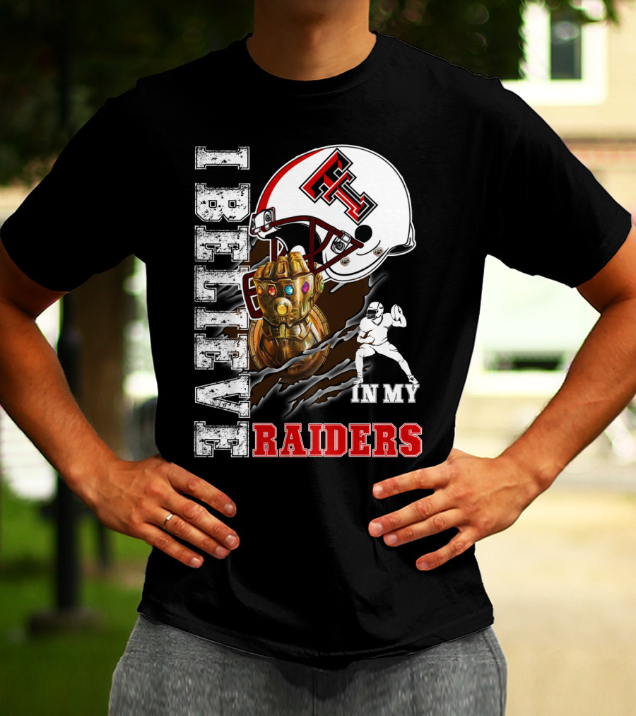 I Believe In My Raiders Infinity Gauntlet Football Helmet T-Shirt