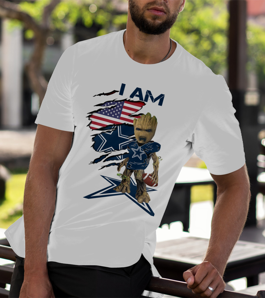 I Am Cowboys Baby Groot Star Football T-Shirt
