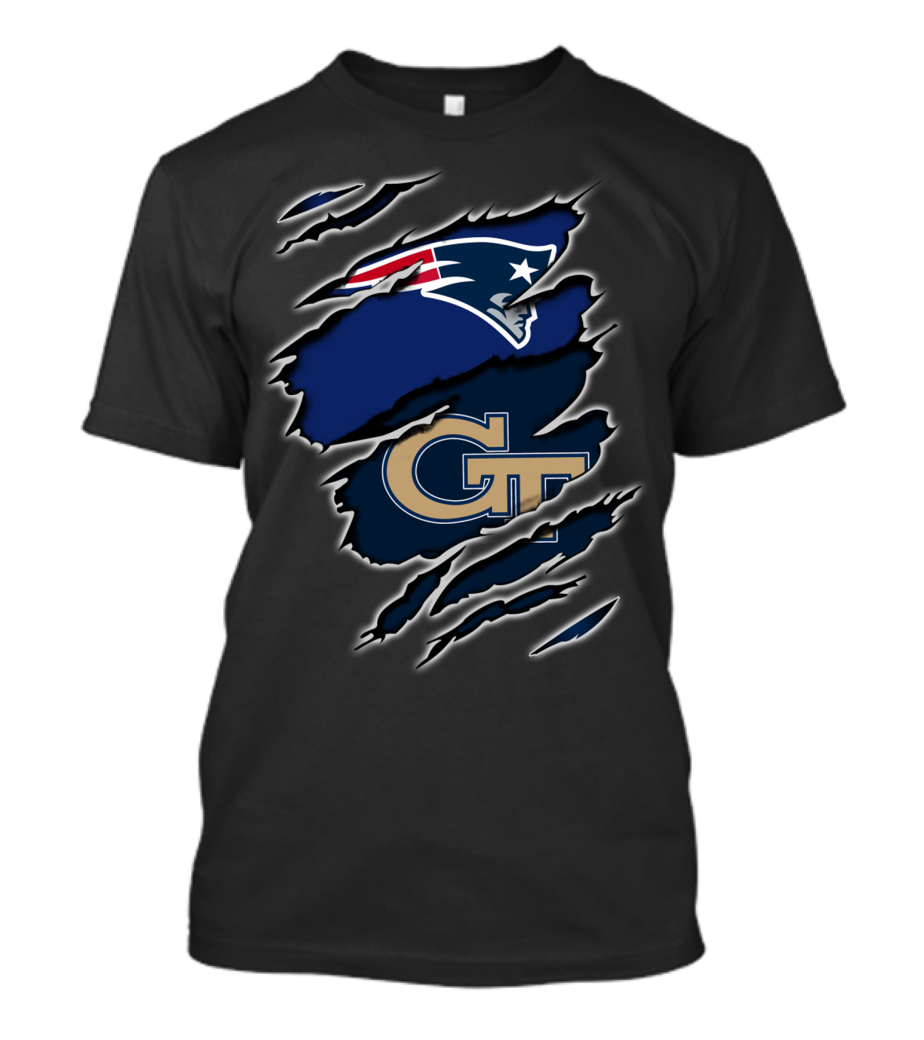 New England Patriots Georgia Tech Logo Collaboration T-Shirt