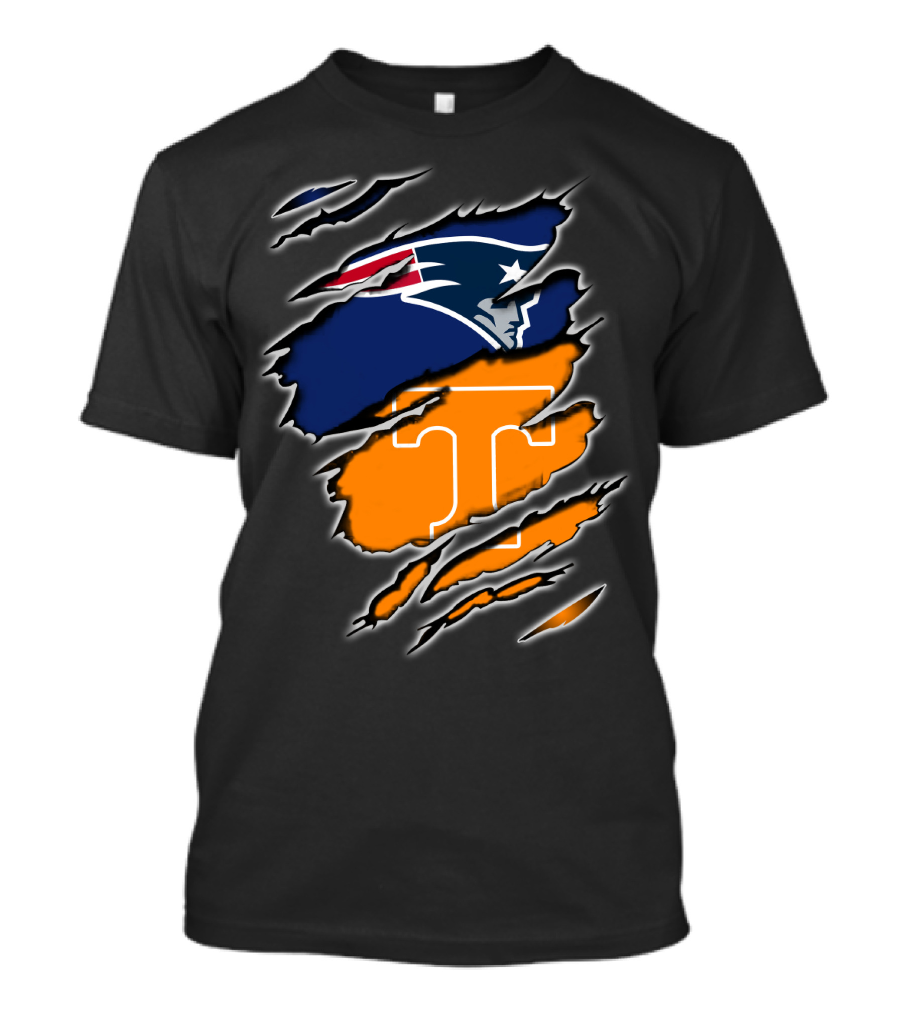 New England Patriots Tennessee Volunteers Ripped T-Shirt