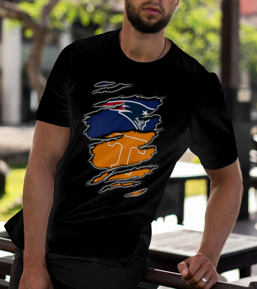 New England Patriots Tennessee Volunteers Ripped T-Shirt