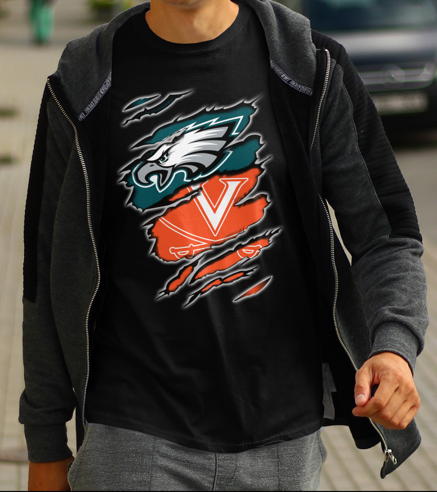 Philadelphia Eagles Virginia Cavaliers Fan Crossover T-Shirt
