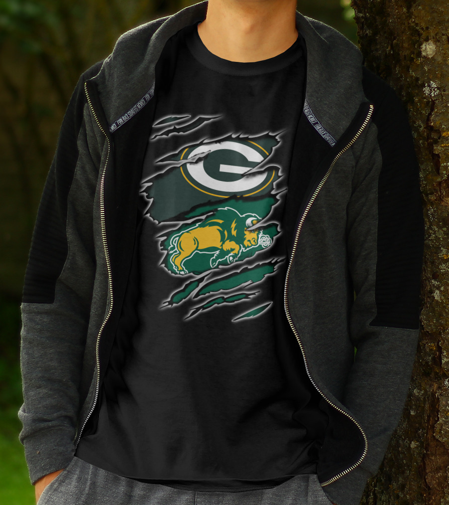 Packers Bison G Logo Green And Gold Claw Marks T-Shirt